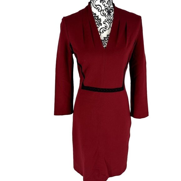 NWT Kobi Halperin Red Long Sleeve Stretch Dress Size 6 - Picture 1 of 16